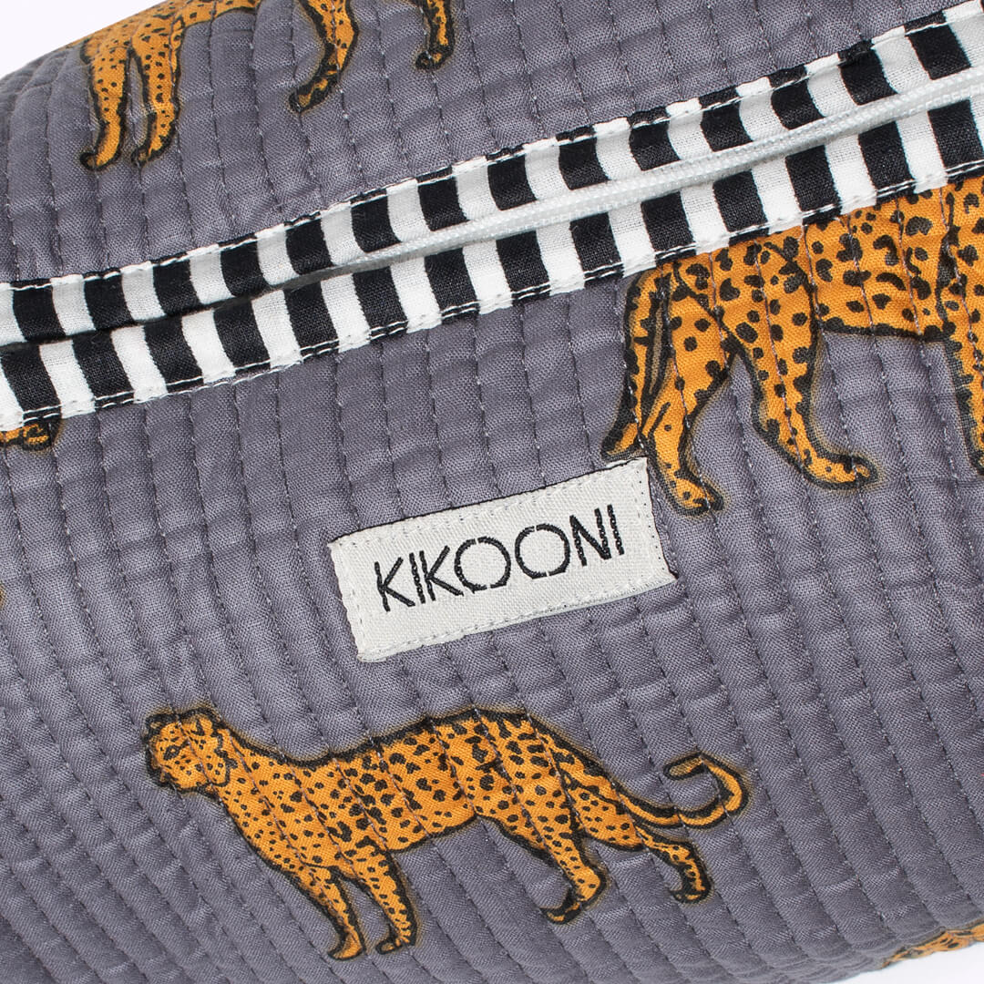 "Grey Leopard" cosmetic bag