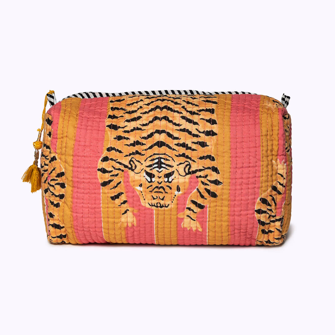"Poppy Tiger Sunset" cosmetic bag