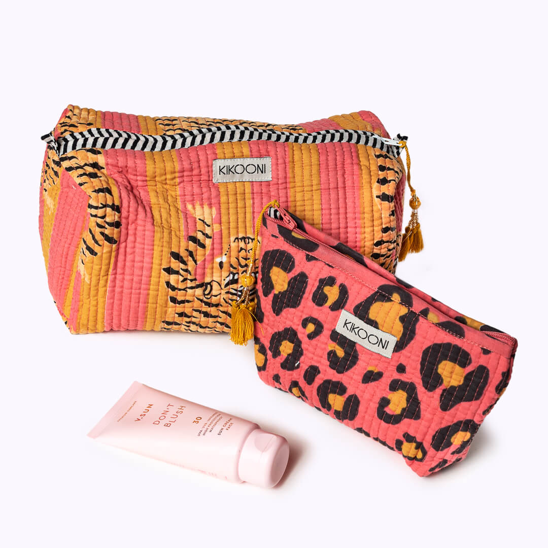 "Poppy Tiger Sunset" cosmetic bag
