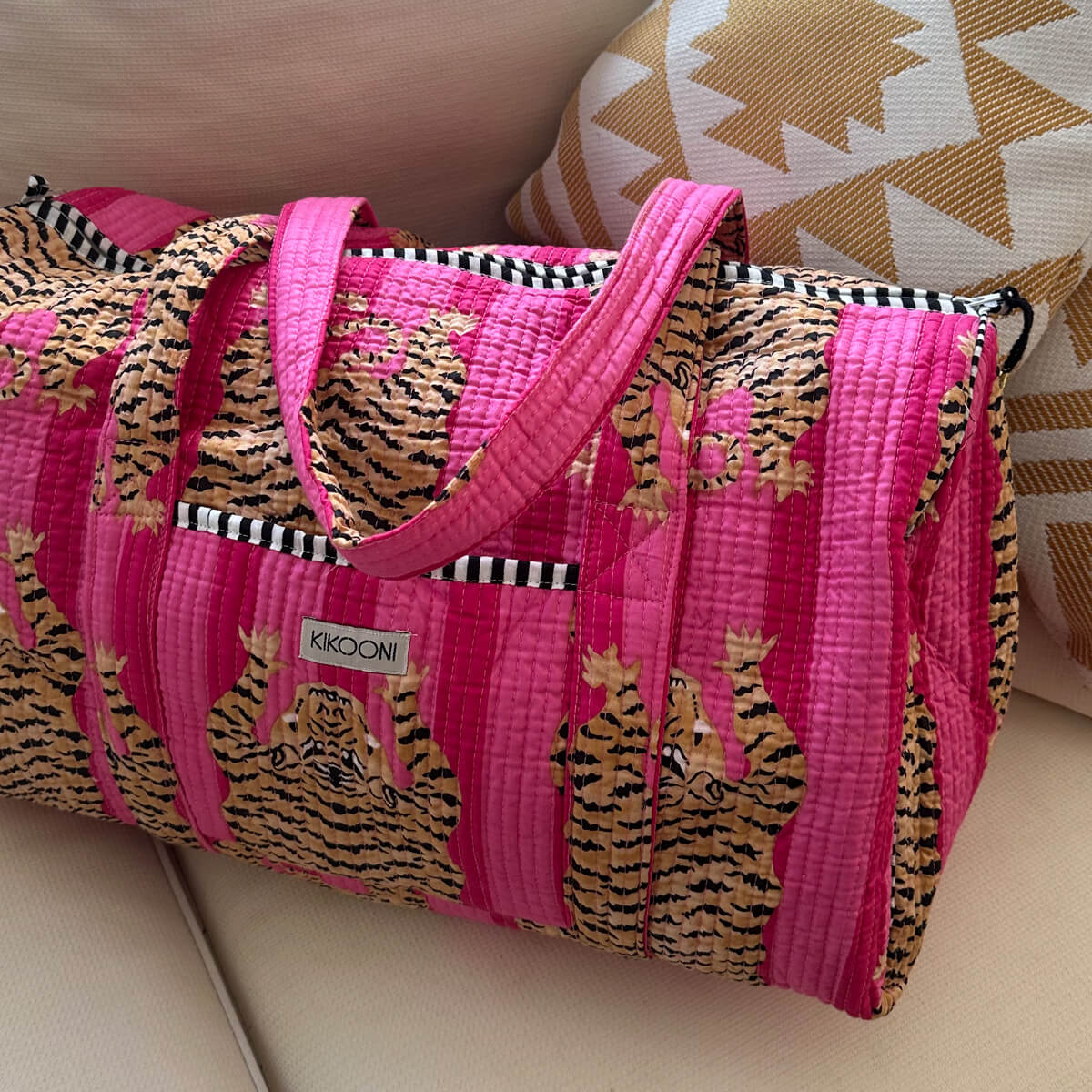 handgemachte Baumwolltasche  "Poppy Tiger PINK"