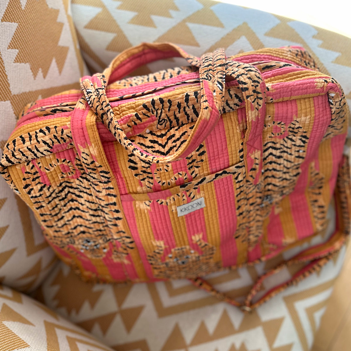 Large travel bag "Poppy Tiger Sunset"