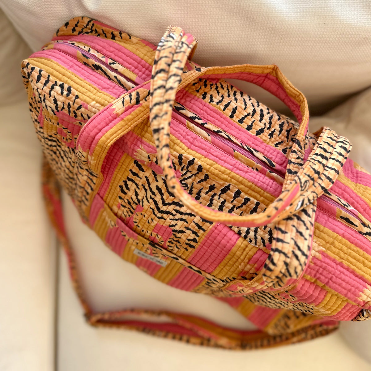 Large travel bag "Poppy Tiger Sunset"