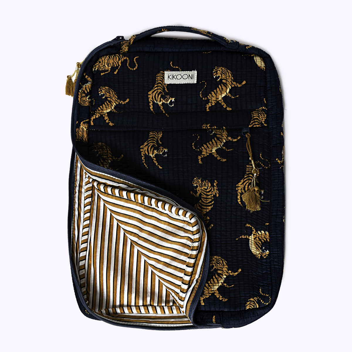 14 " kleine handgemachte Laptoptasche "Midnight Tiger"