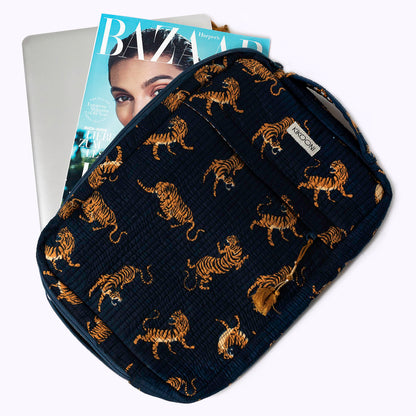 14 " kleine handgemachte Laptoptasche "Midnight Tiger"