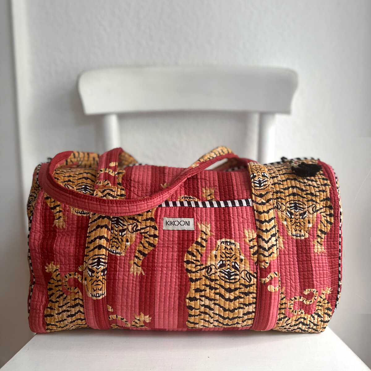 Handmade cotton bag "Poppy Tiger Red"
