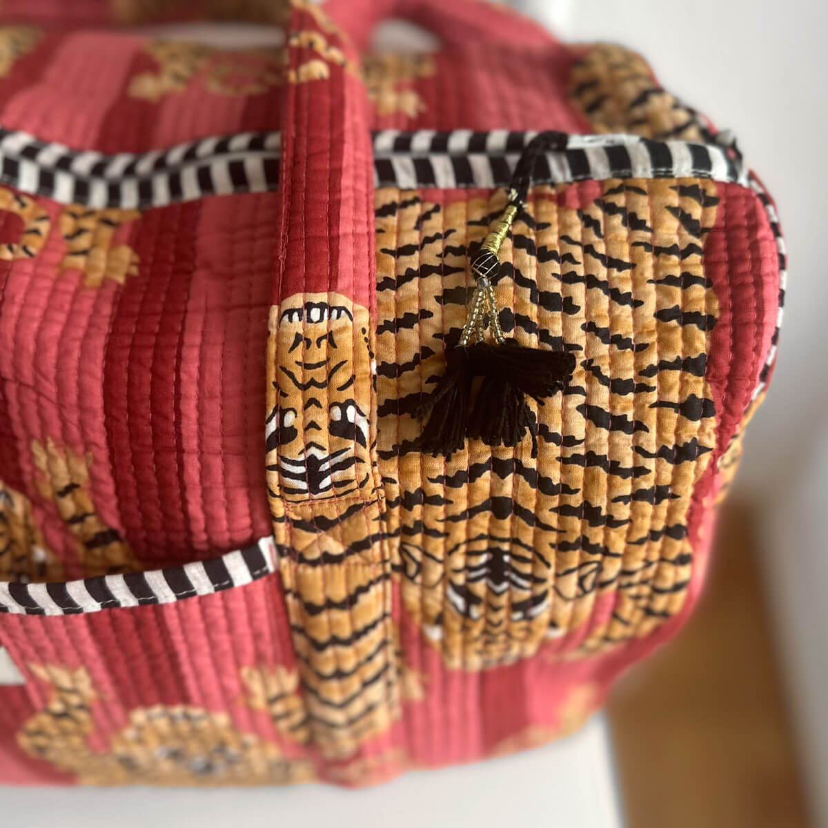 Handmade cotton bag "Poppy Tiger Red"