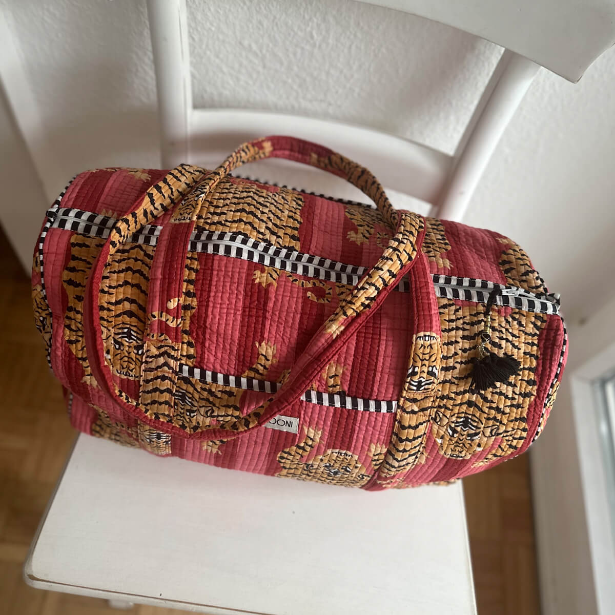 Handmade cotton bag "Poppy Tiger Red"