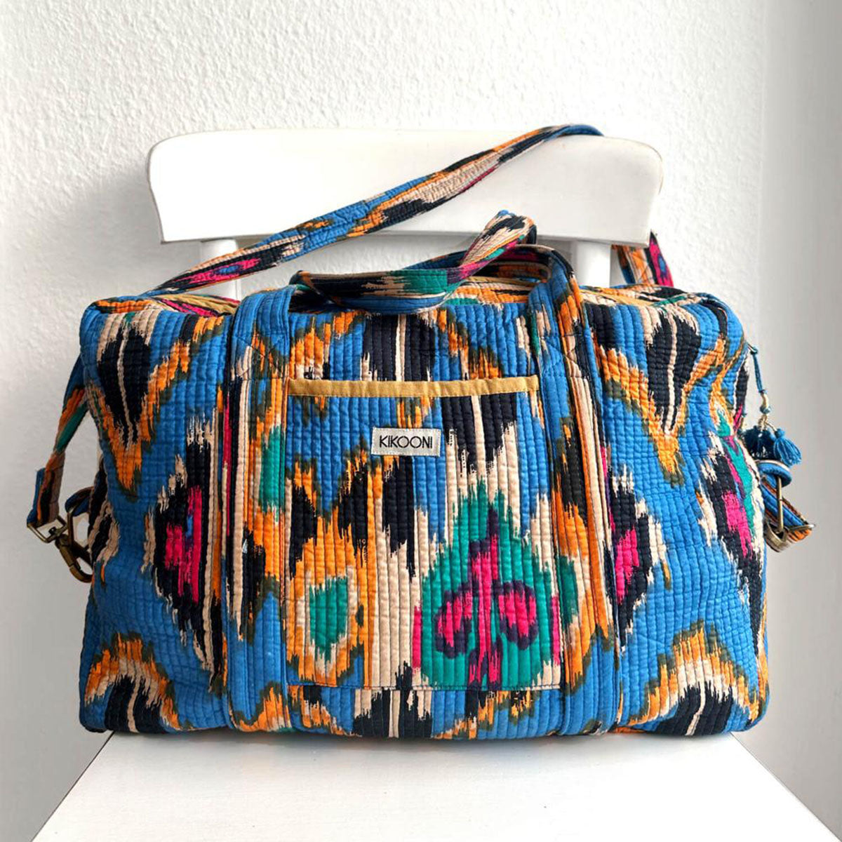 Grosse Reisetasche "BLUE IKAT"