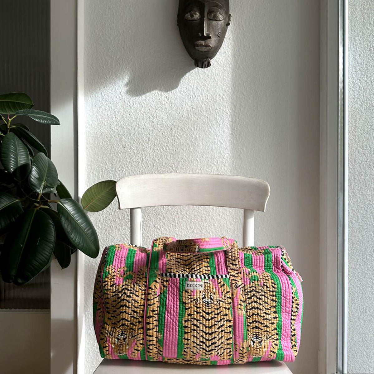 Handgemachte Baumwolltasche  "POPPY TIGER Candy"