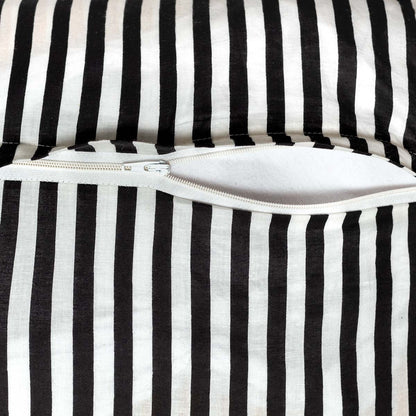 Kissenbezug "Black Magic" Stripes - 100% Baumwolle, handbedruckt