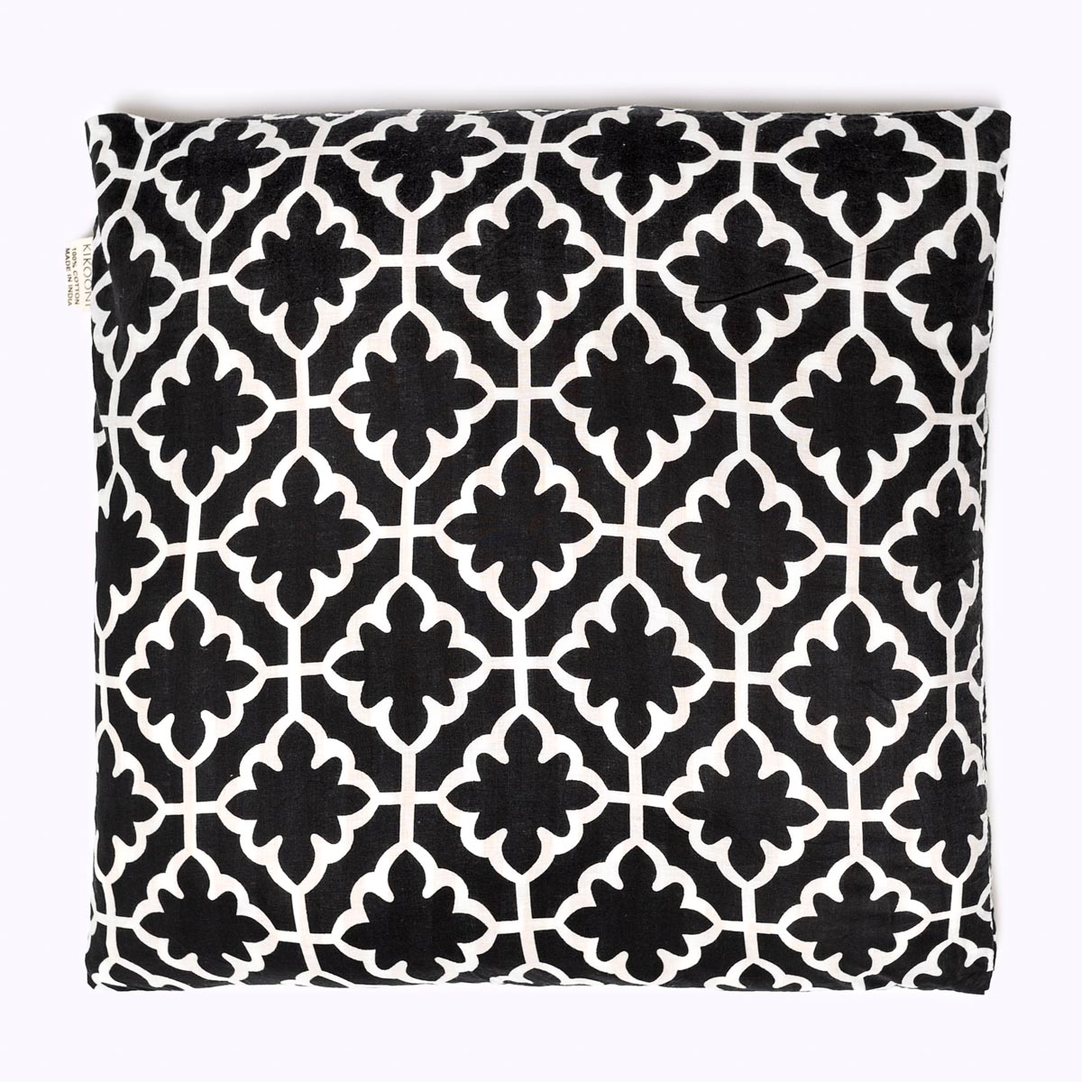 Kissenbezug "Black Magic"  Flower - 100% Baumwolle, handbedruckt