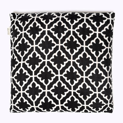 Kissenbezug "Black Magic"  Flower - 100% Baumwolle, handbedruckt