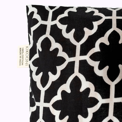 Kissenbezug "Black Magic"  Flower - 100% Baumwolle, handbedruckt