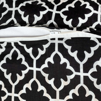 Kissenbezug "Black Magic"  Flower - 100% Baumwolle, handbedruckt