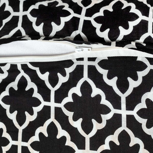 Kissenbezug "Black Magic"  Flower - 100% Baumwolle, handbedruckt