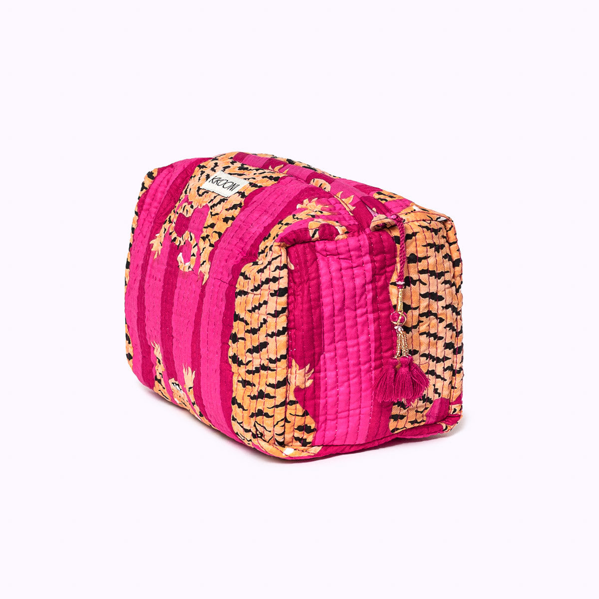 "Poppy Tiger Pink" cosmetic bag