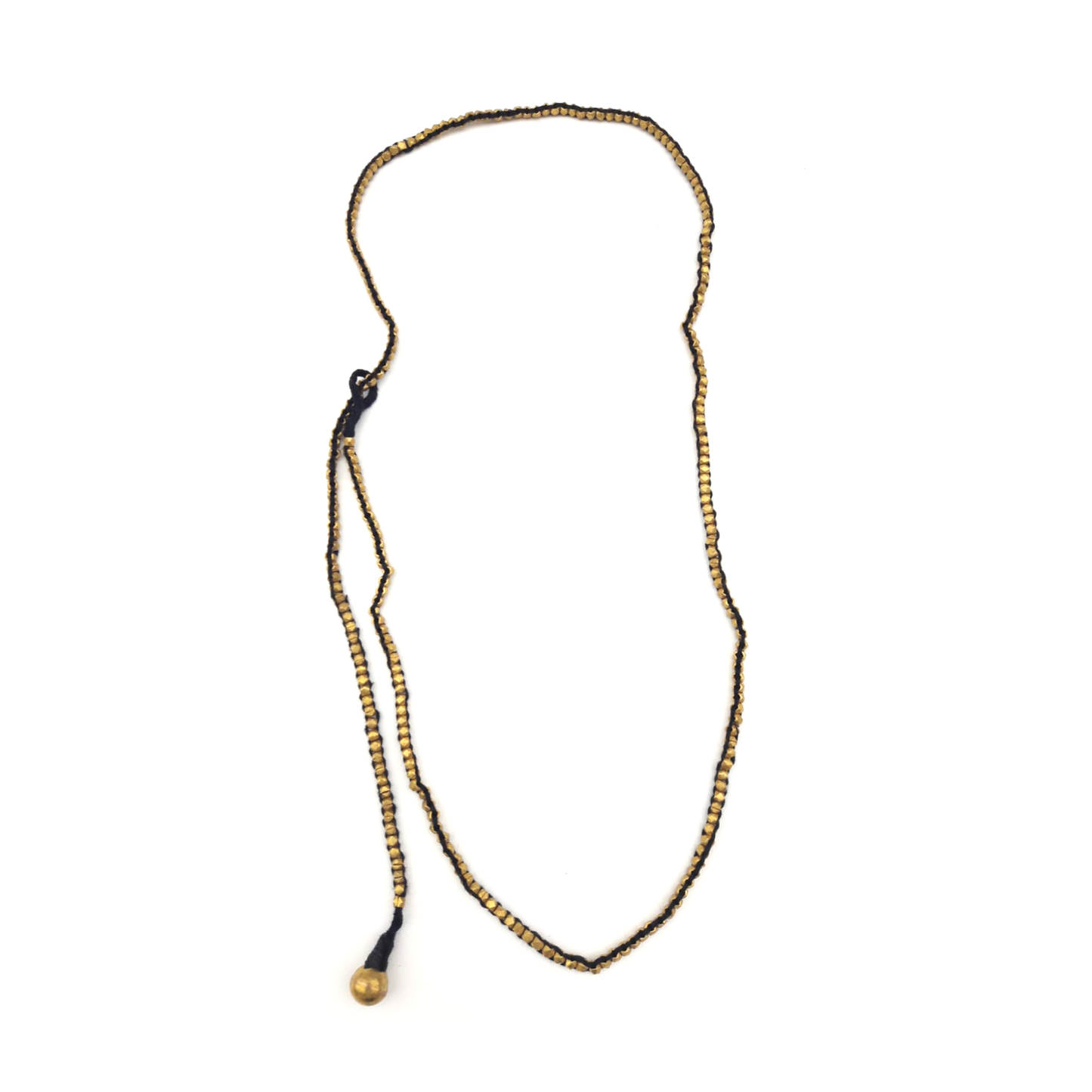 Long Dokra necklace "clean black"