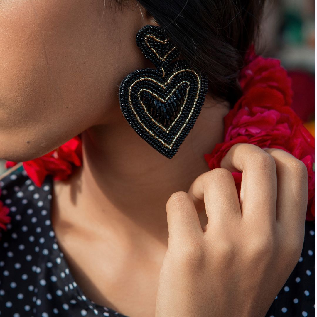 Beaded earrings "My Heart"