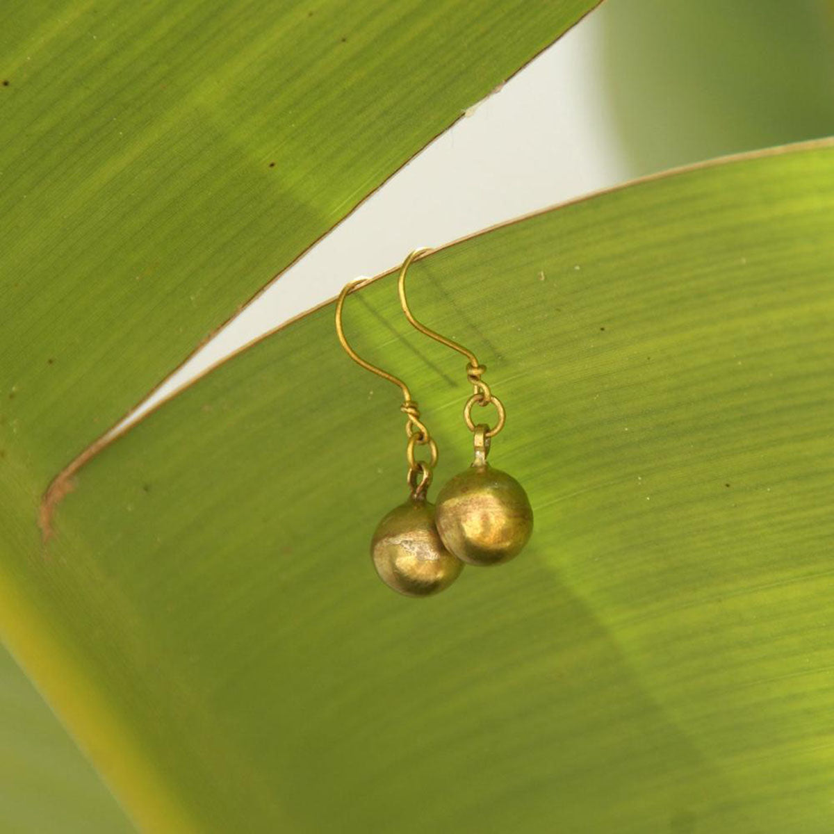 handmade Dokra earrings "Moons"