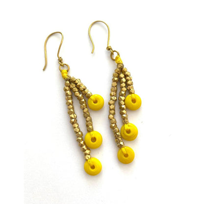 Dokra earrings "golden sun"