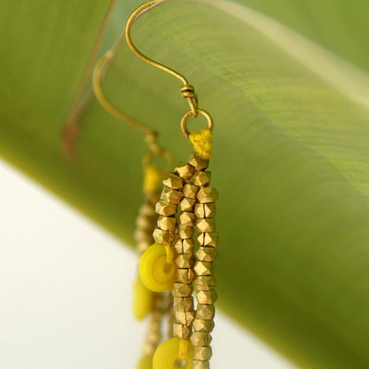 Dokra earrings "golden sun"