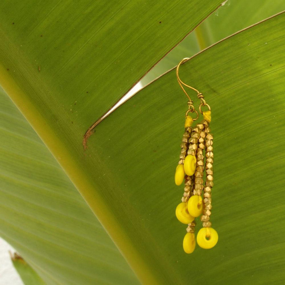 Dokra earrings "golden sun"