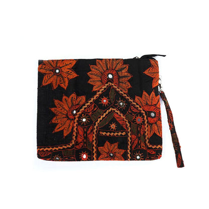 XL Clutch | Schultertasche "Orange Sunflower"