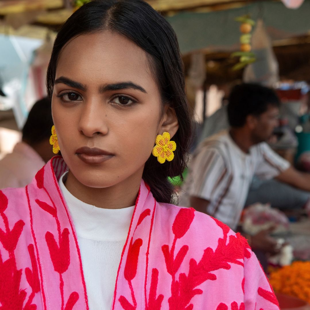 Beaded earrings "My Bloom"