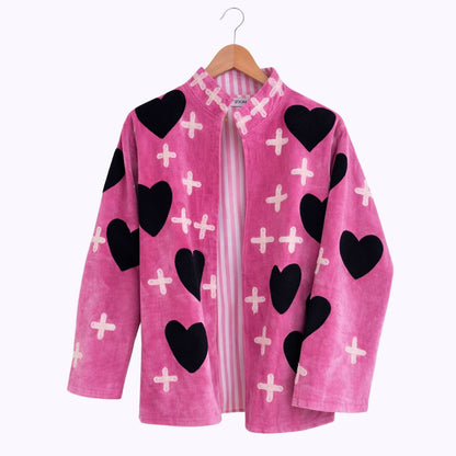 Velvet Jacke "My Love" pink - Kikooni