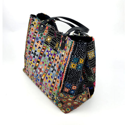 Large Banjara bag "Blue Flowers"