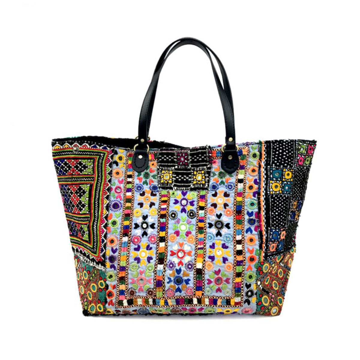 Large Banjara bag "Blue Flowers"