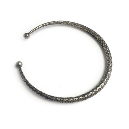 Dokra Halskette Choker "Snake" silber