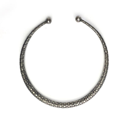 Dokra necklace choker "Snake" silver