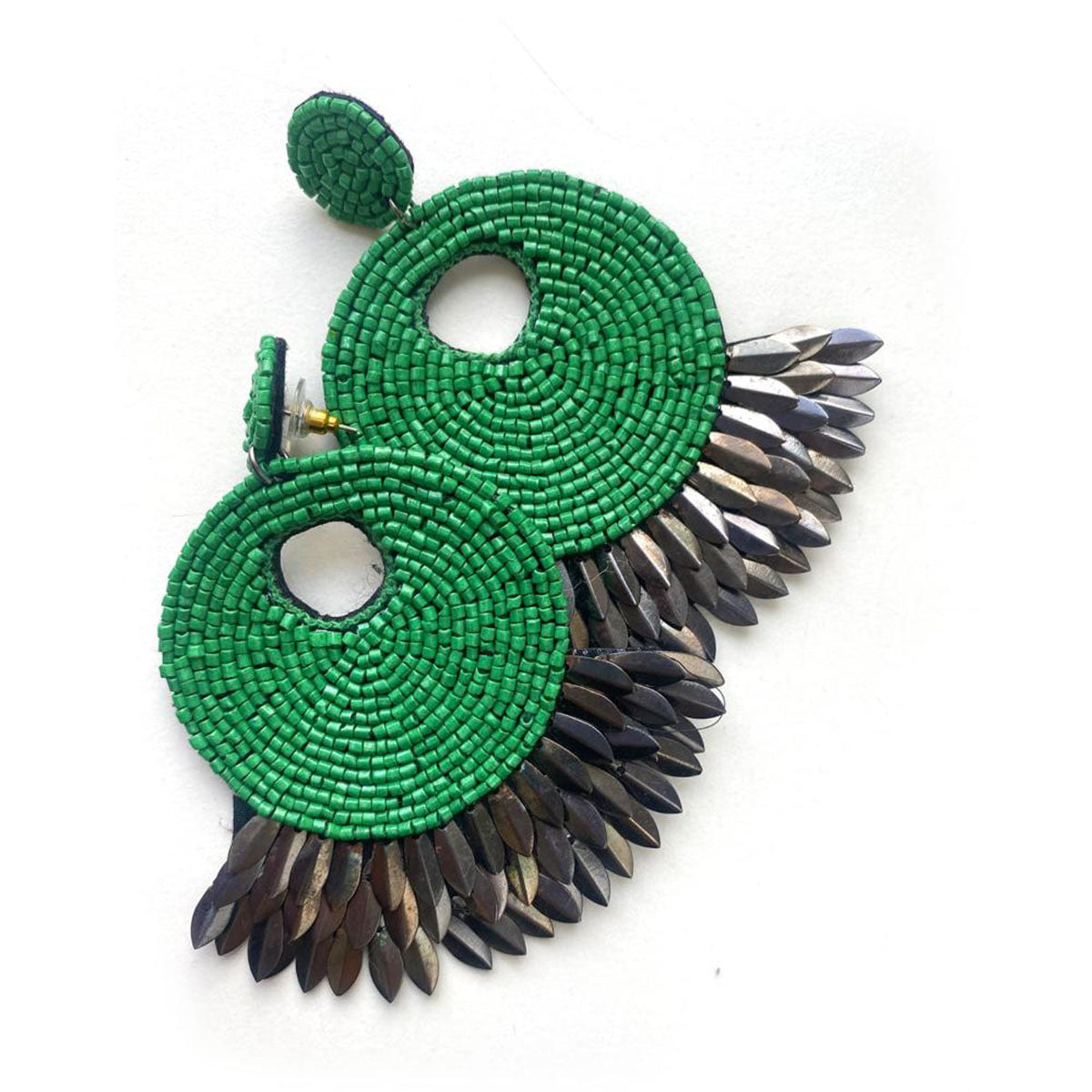 Handmade earrings "peacock" 