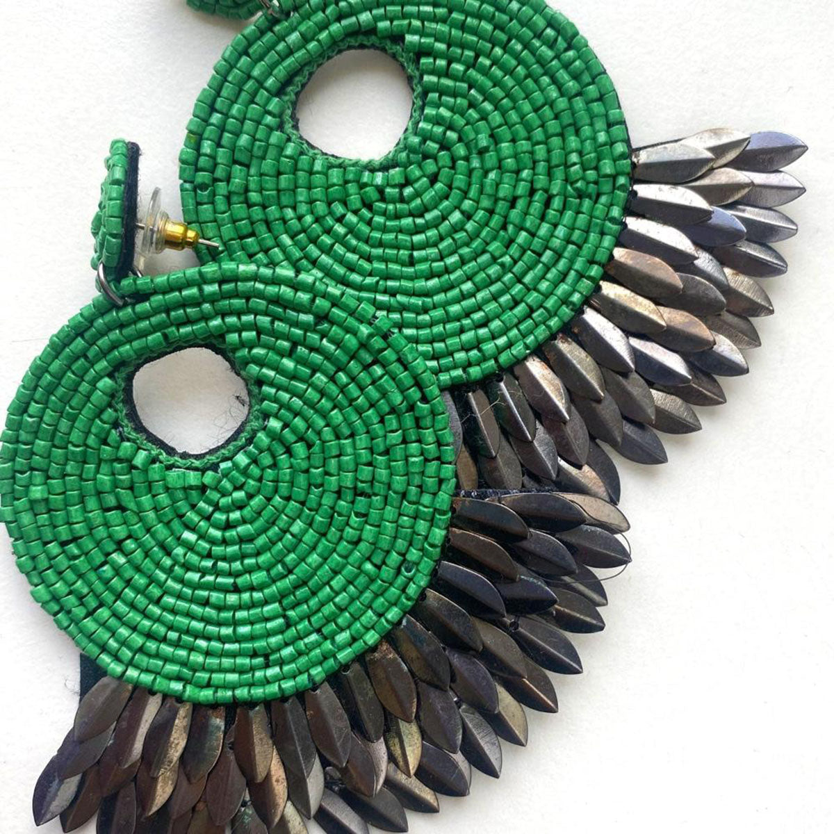 Handmade earrings "peacock" 