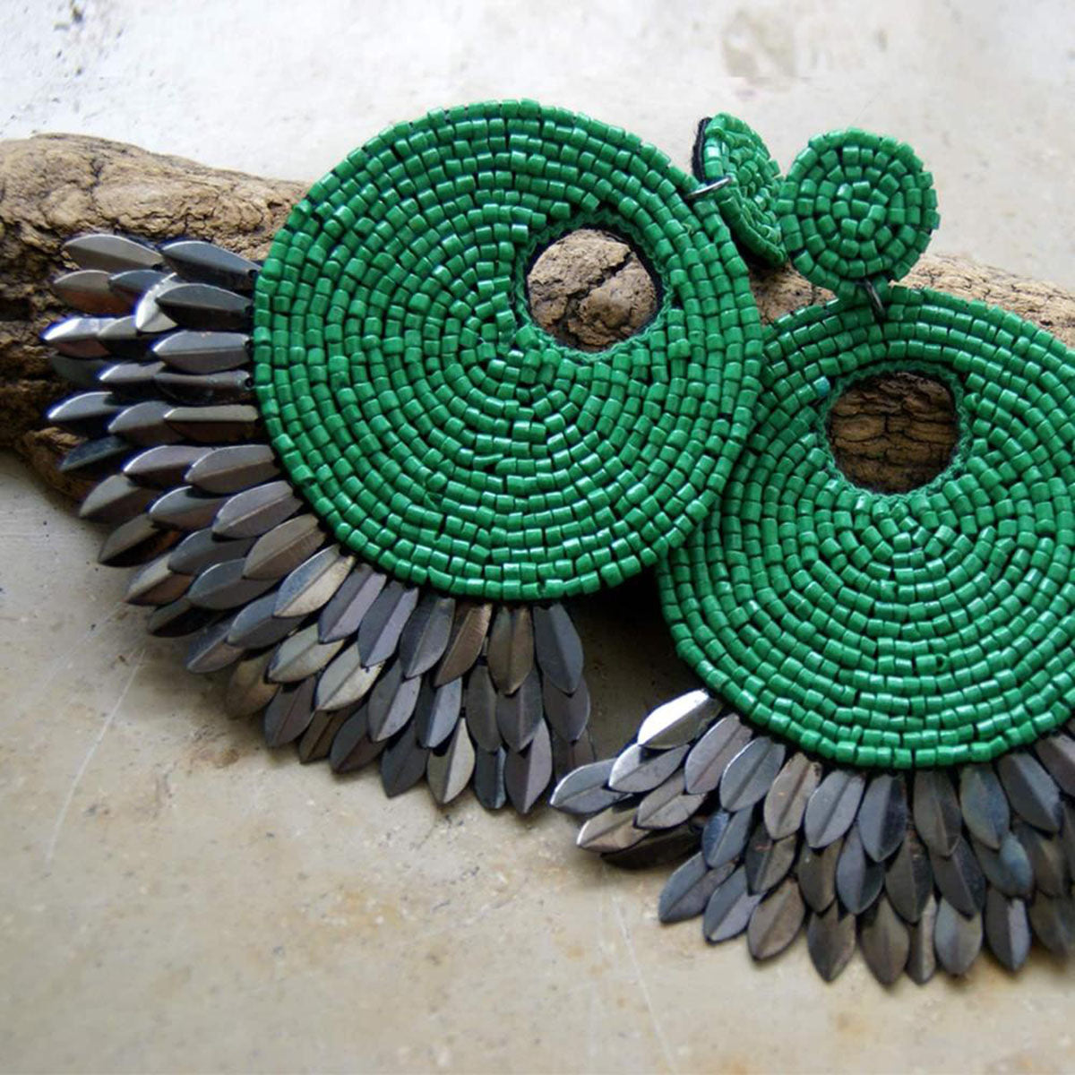 Handmade earrings "peacock" 