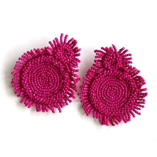 Handmade earrings "Big pink" 