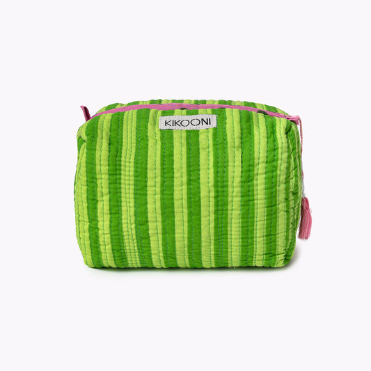 kleine Kosmetiktasche "Thin Stripes LIME"