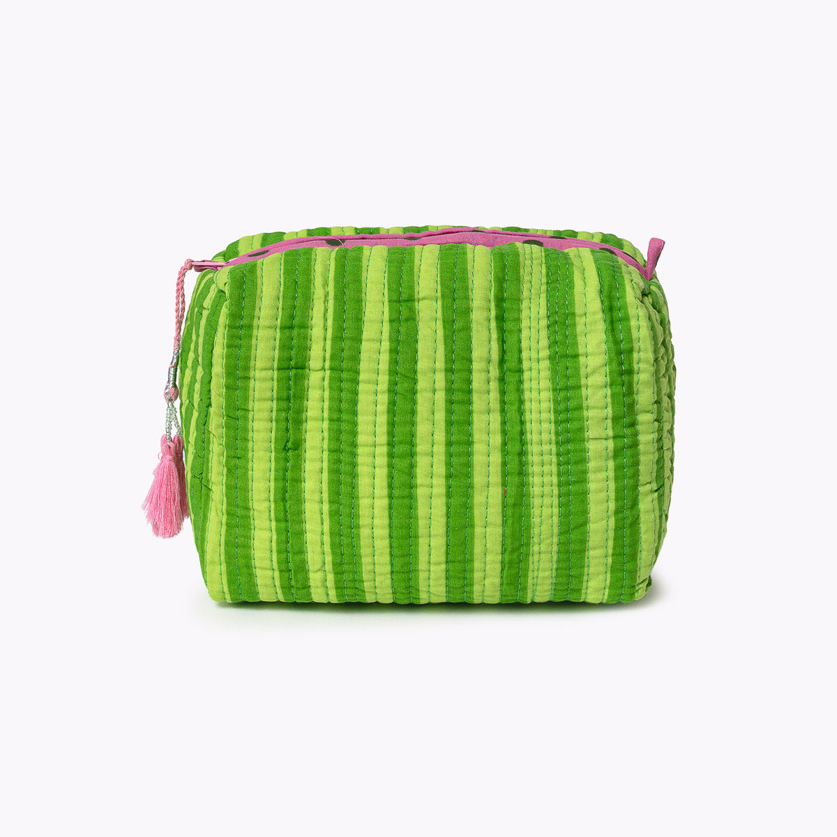 kleine Kosmetiktasche "Thin Stripes LIME"