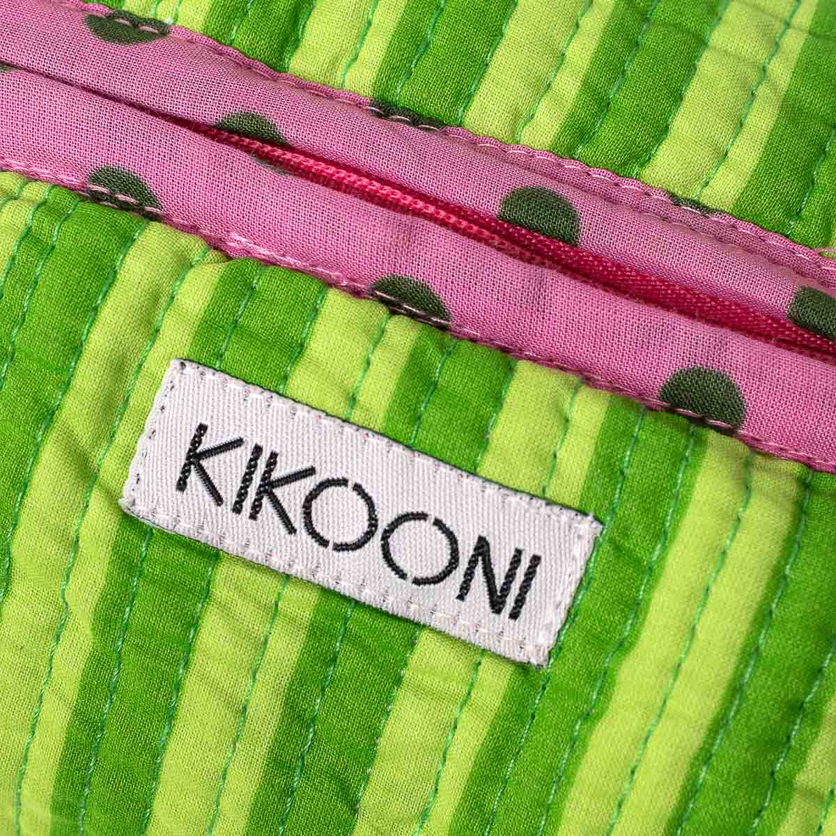 kleine Kosmetiktasche "Thin Stripes LIME"