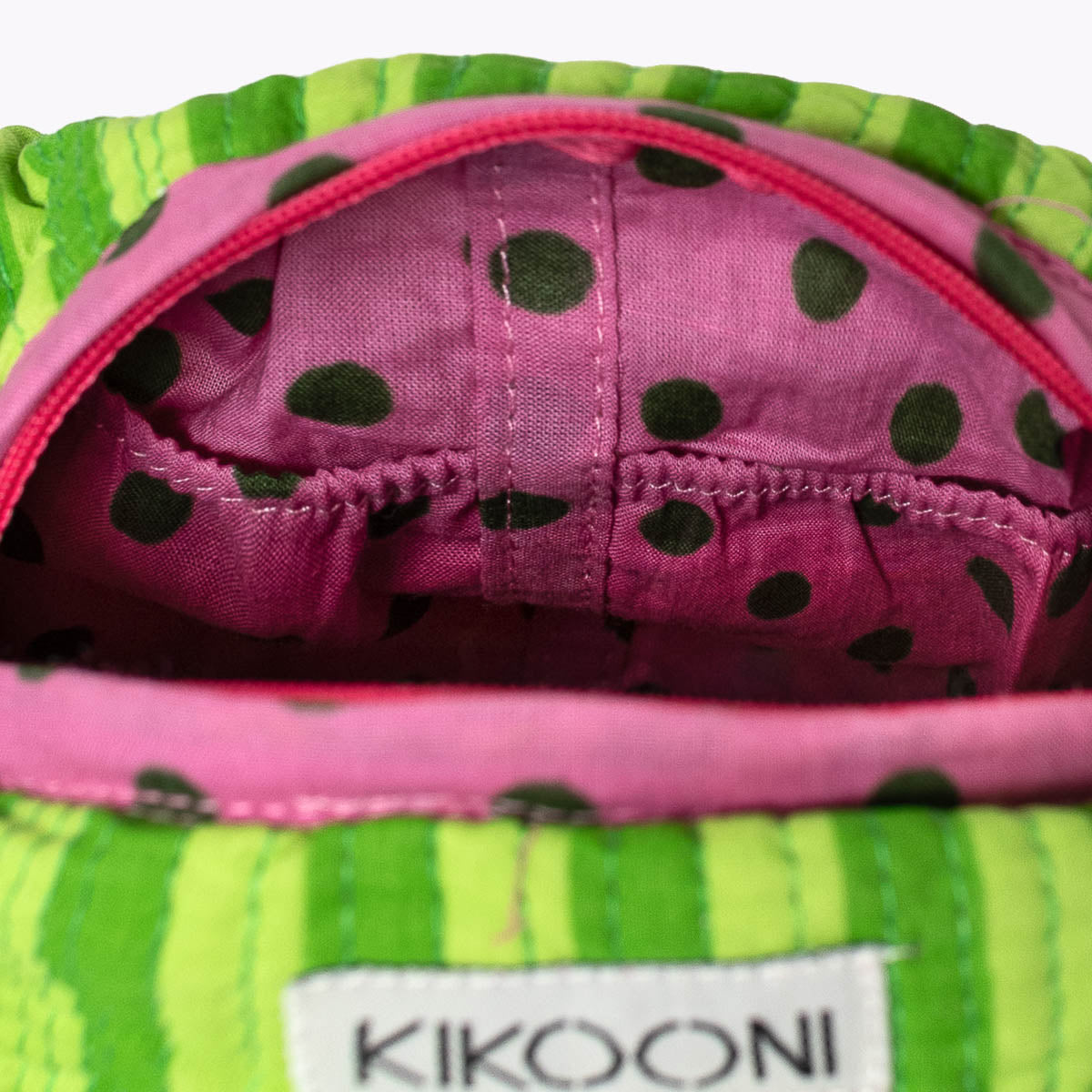 kleine Kosmetiktasche "Thin Stripes LIME"