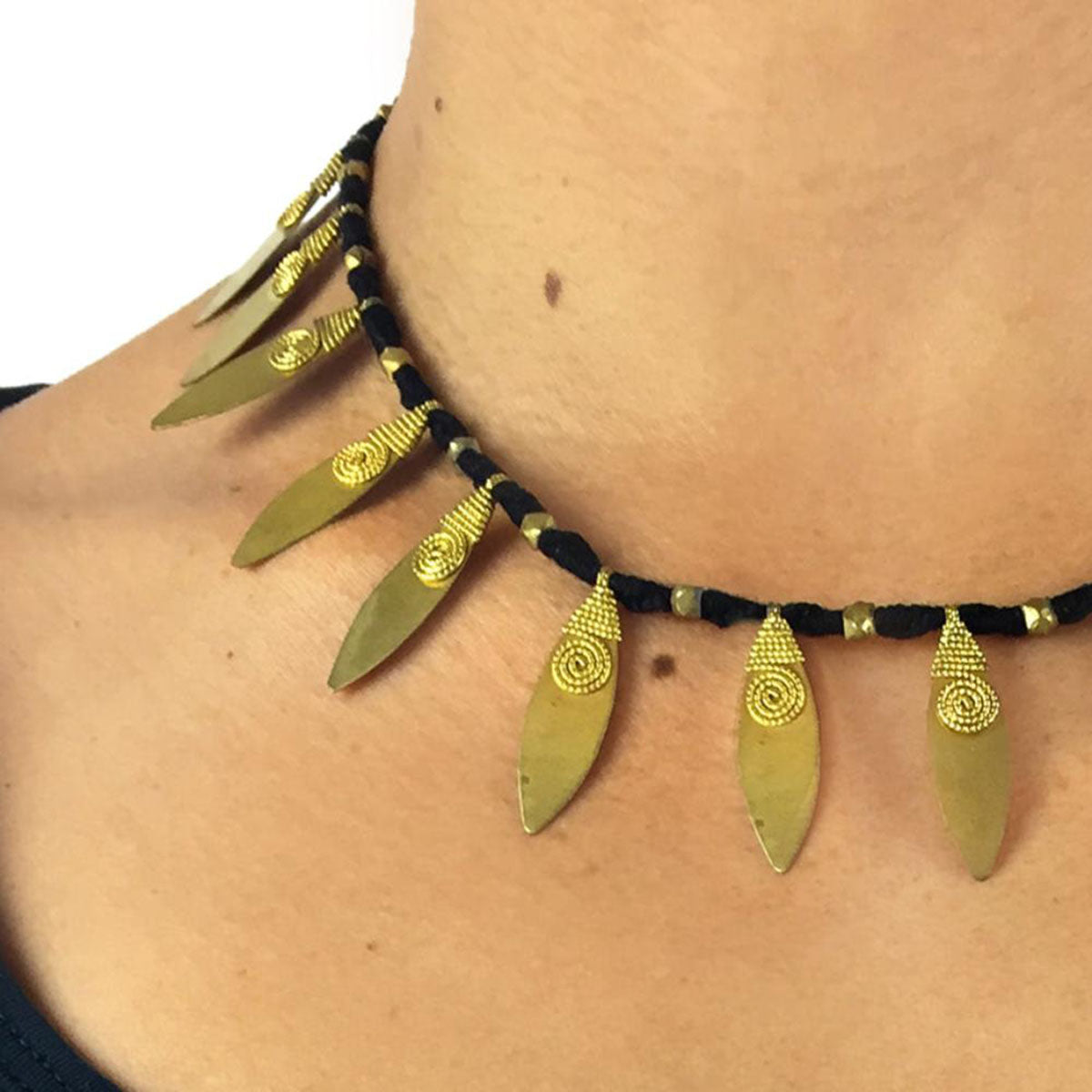 Dokra Necklace "Leaves"