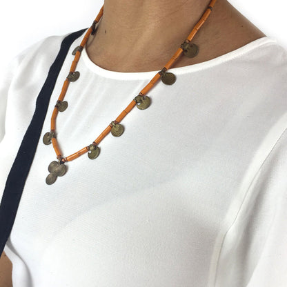 Original vintage Himachal Necklace "Orange"