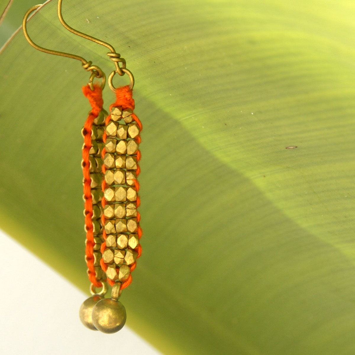 Earrings "orange strands" 