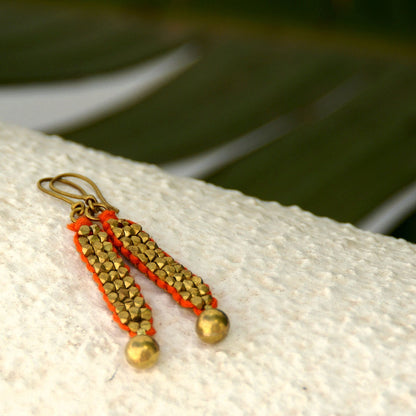 Earrings "orange strands" 