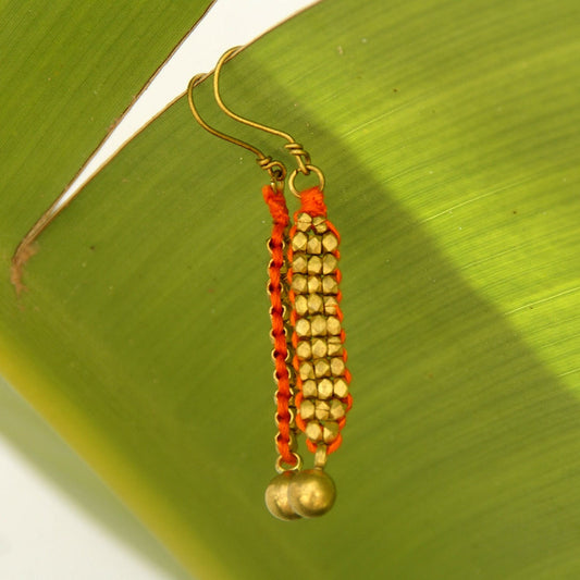 Earrings "orange strands" 