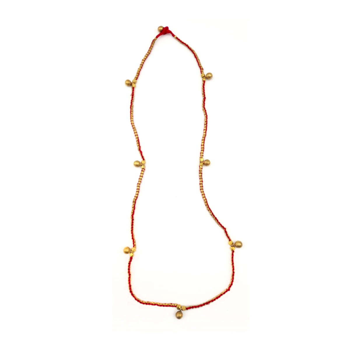 Dokra Necklace " Long Red " 