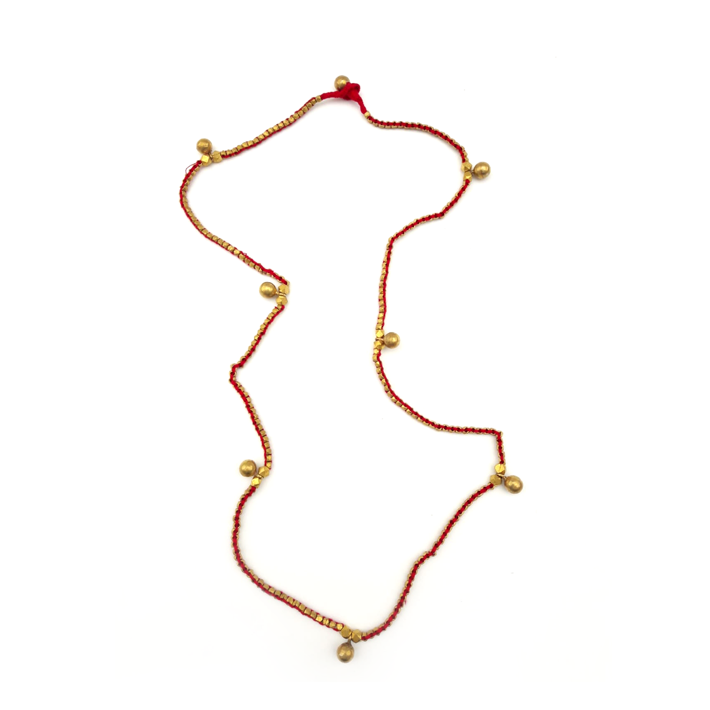 Long Dokra necklace "red snake"