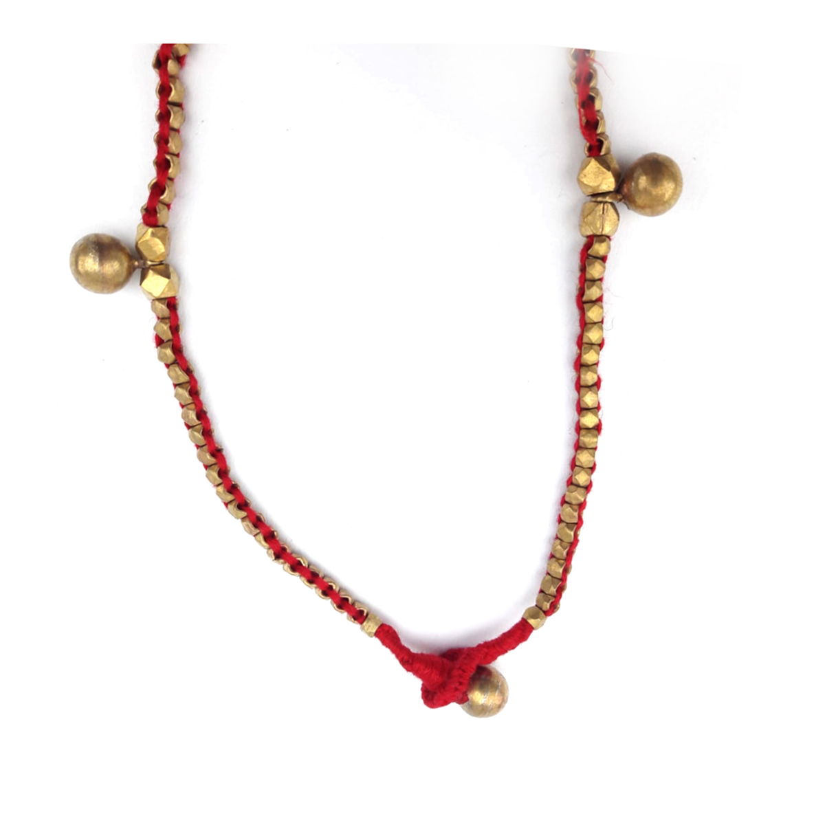 Dokra Necklace " Long Red " 