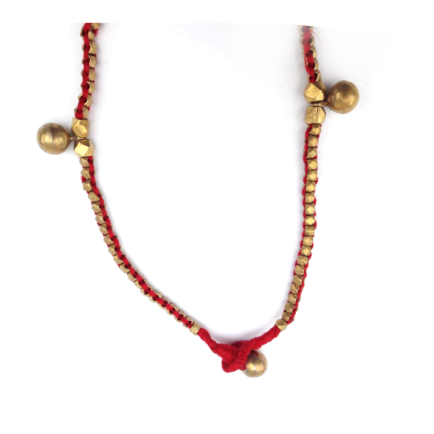 Long Dokra necklace "red snake"